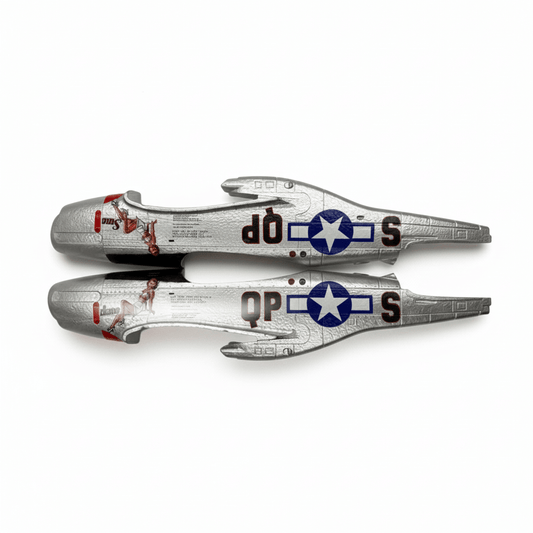 MOFLY P-51D 690mm brushless RC warbird silver replacement EPP fuselage shell with "QP-S" and star decals.