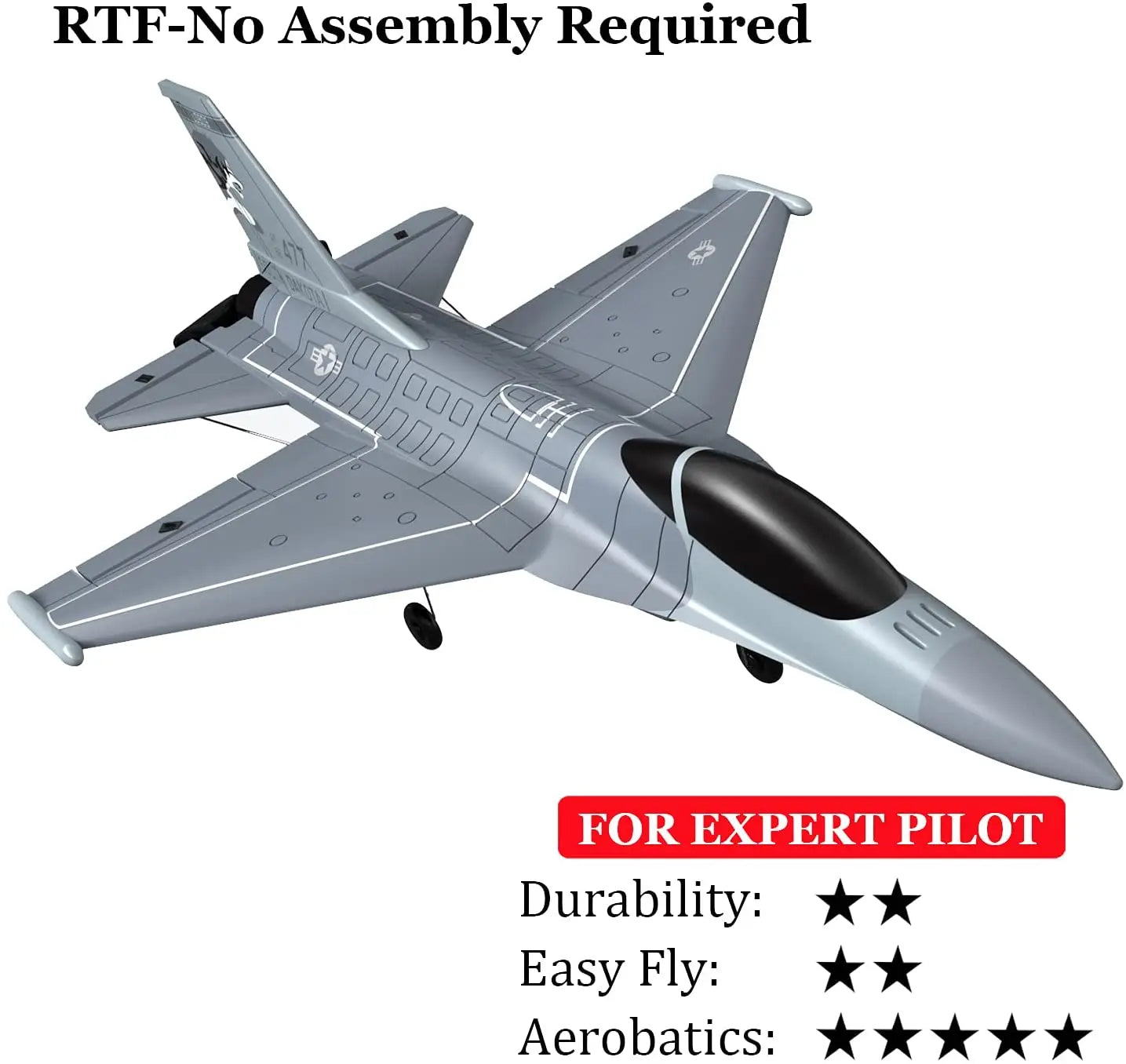 F16 Hawk 4CH RC Airplane for Kids - Easy Fly with Xpilot Stabilizer & Aerobatics | Kids Toy Lover
