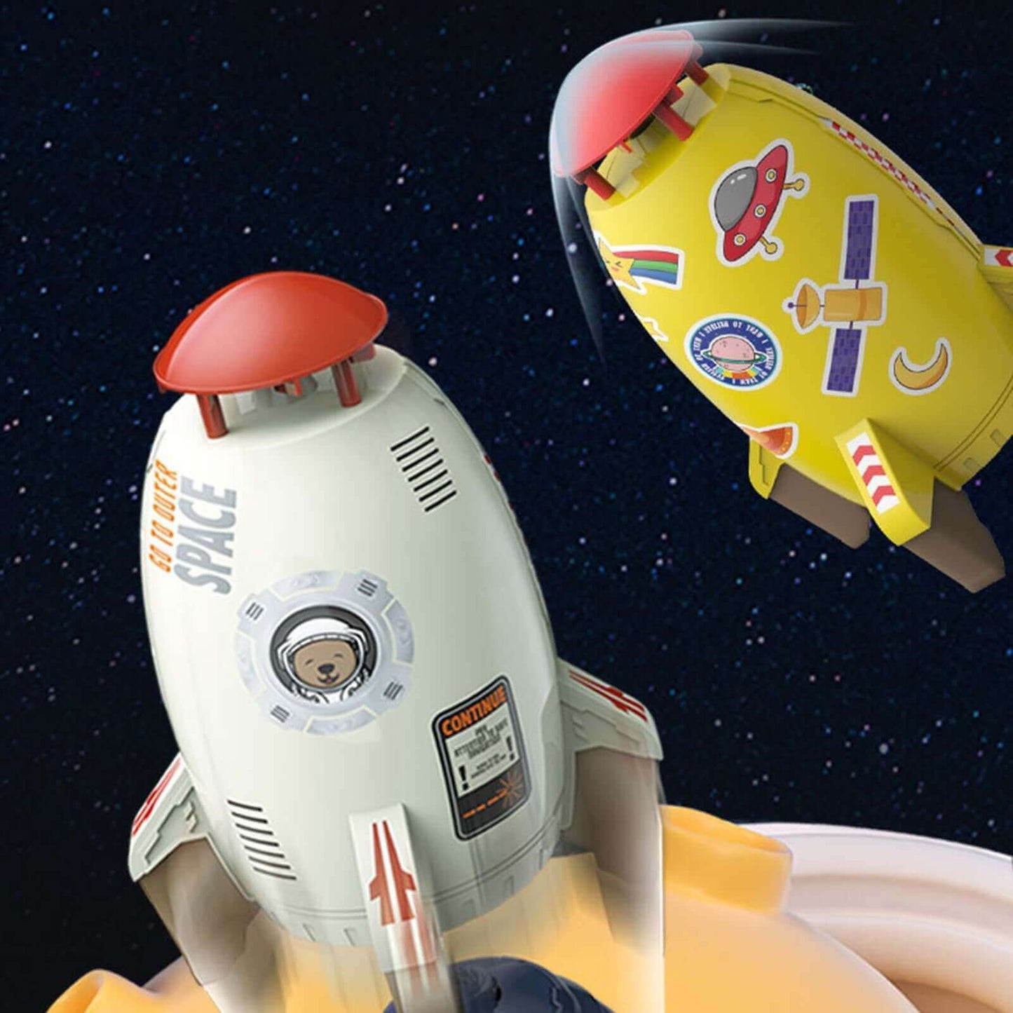 야외 로켓 발사기 장난감-정원 재미 및 대화 형 놀이를위한 물 구동 스프링클러-키즈 잔디 물 스프레이 로켓