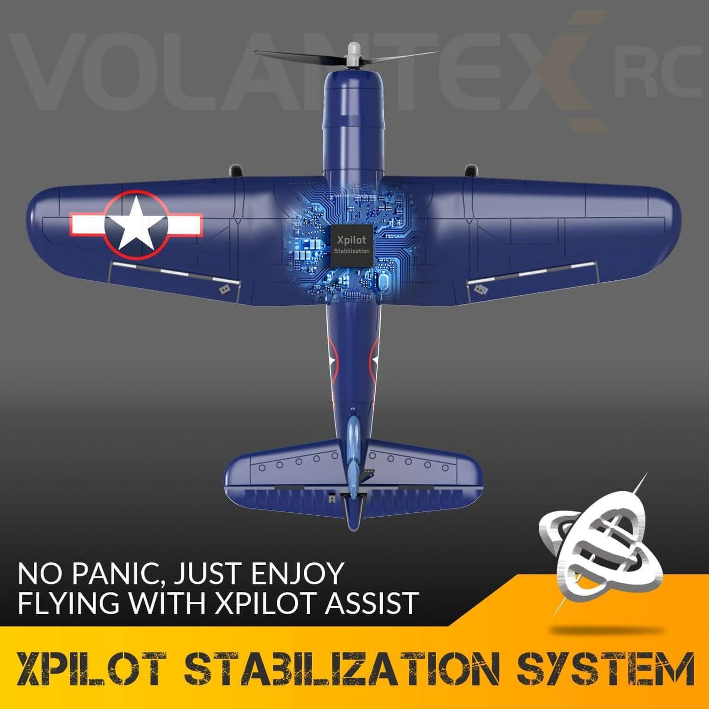 New F4U Corsair RC Plane - 2.4Ghz 4CH, 400mm Wingspan, One-Key Aerobatic, RTF Remote Control Aircraft - Perfect Gift for Children at Kidstoylover