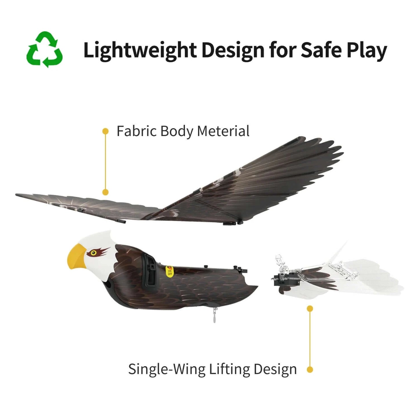 Go Go Bird Eagle: Upgraded RC Flying Eagle with Smart Bionic Flapping Wings | Kids Toy Lover