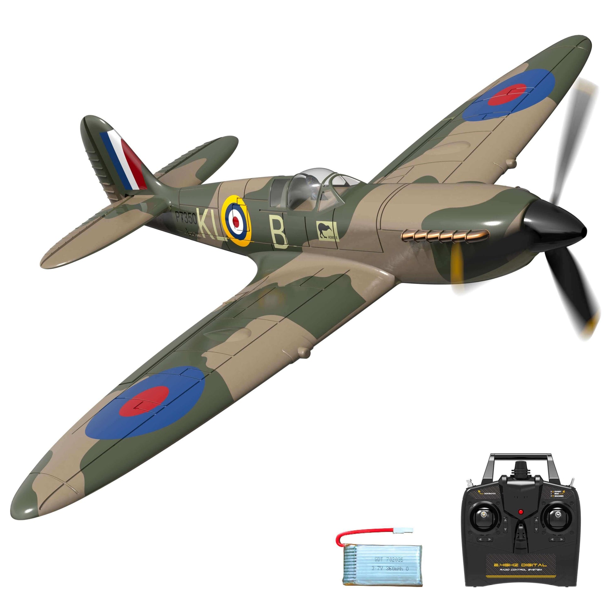 Spitfire RC Airplane: 2.4G 4CH EPP Mini Warbird Plane RTF 1 Battery | Kids toy lover