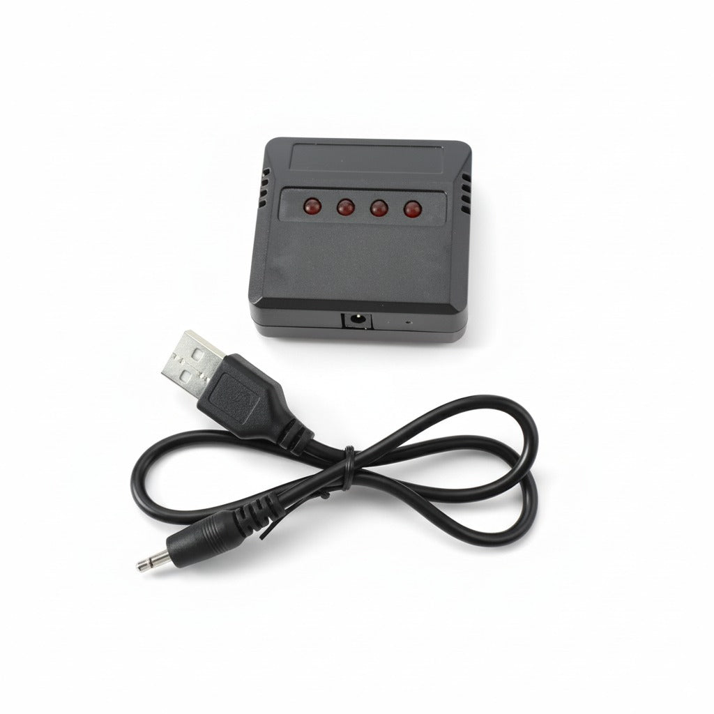 4PC 3.7V 450mAh Li-Po Battery & 1-4 USB Charger for Mini Warbirds 4CH Airplane | KIDS TOY LOVER