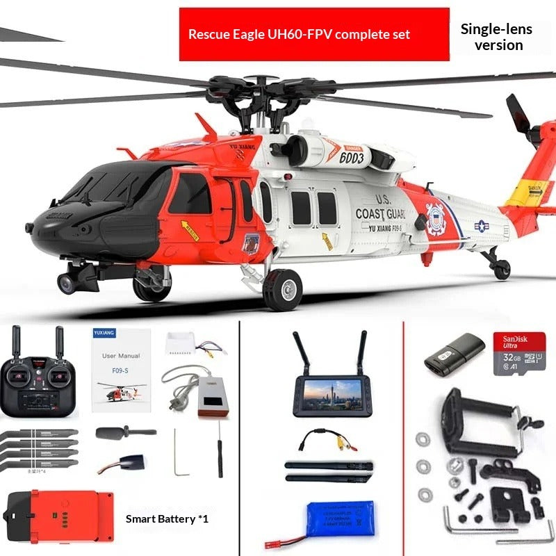 YuXiang F09-S Coast Guard UH60 RC helicopter FPV version with camera and stand