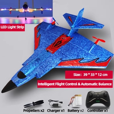 X320 rc airplane one two batteries blue