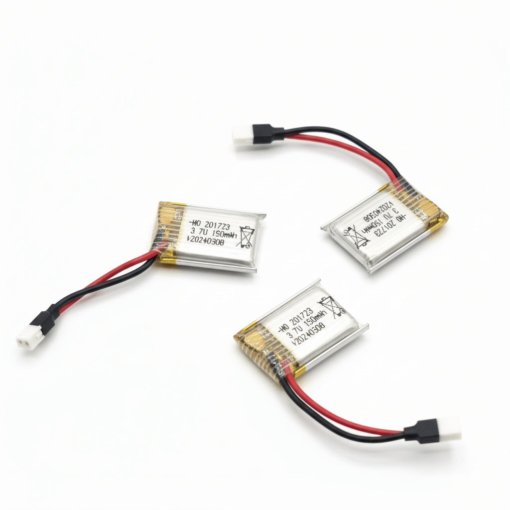FX SU-35 RC Airplane 3.7V 150mAh 1S LiPo Battery (2/3/4 Pack) in a set of three lightweight battery packs.