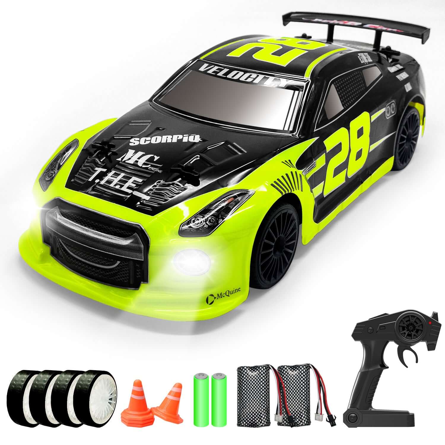 Racent 1/14 Escala de alta velocidad RC Drift Car con luces LED