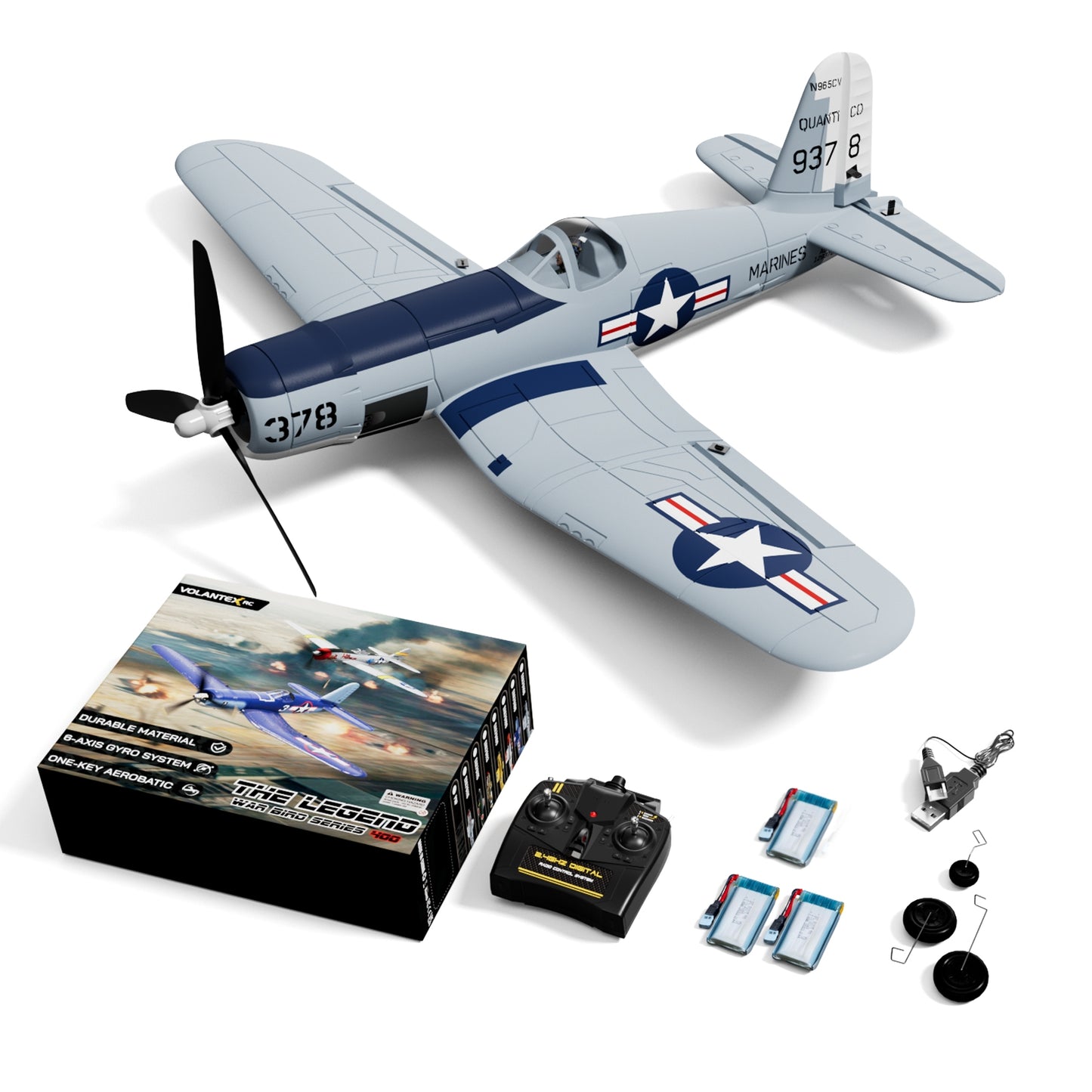 VolantexRC F4U Corsair Aereo RC 4CH con Stabilizzatore Giroscopio XPILOT RTF