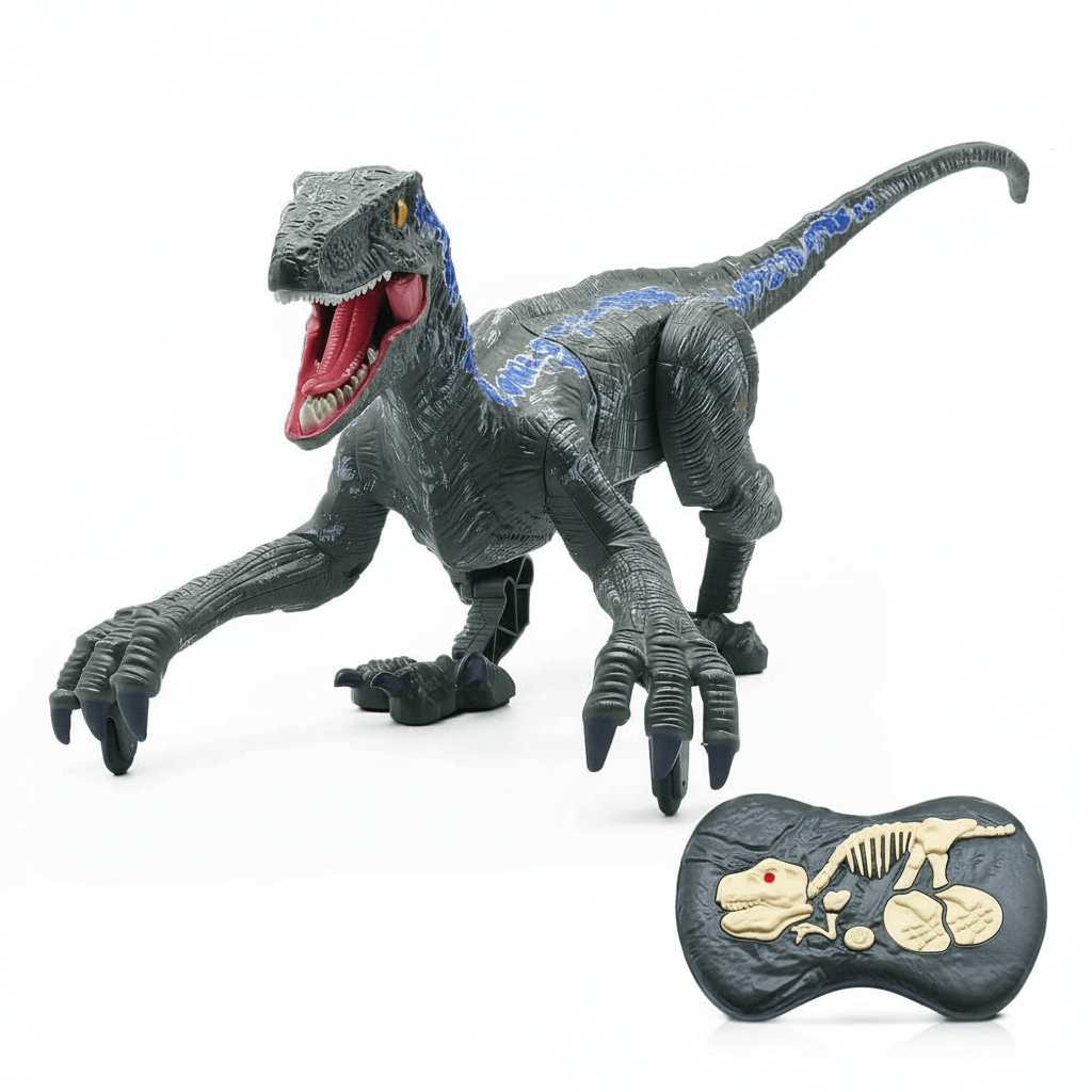 RC Velociraptor Dinosaur Toy with LED Lights & Roaring Sounds - Jurassic Fun | KIDS TOY LOVER