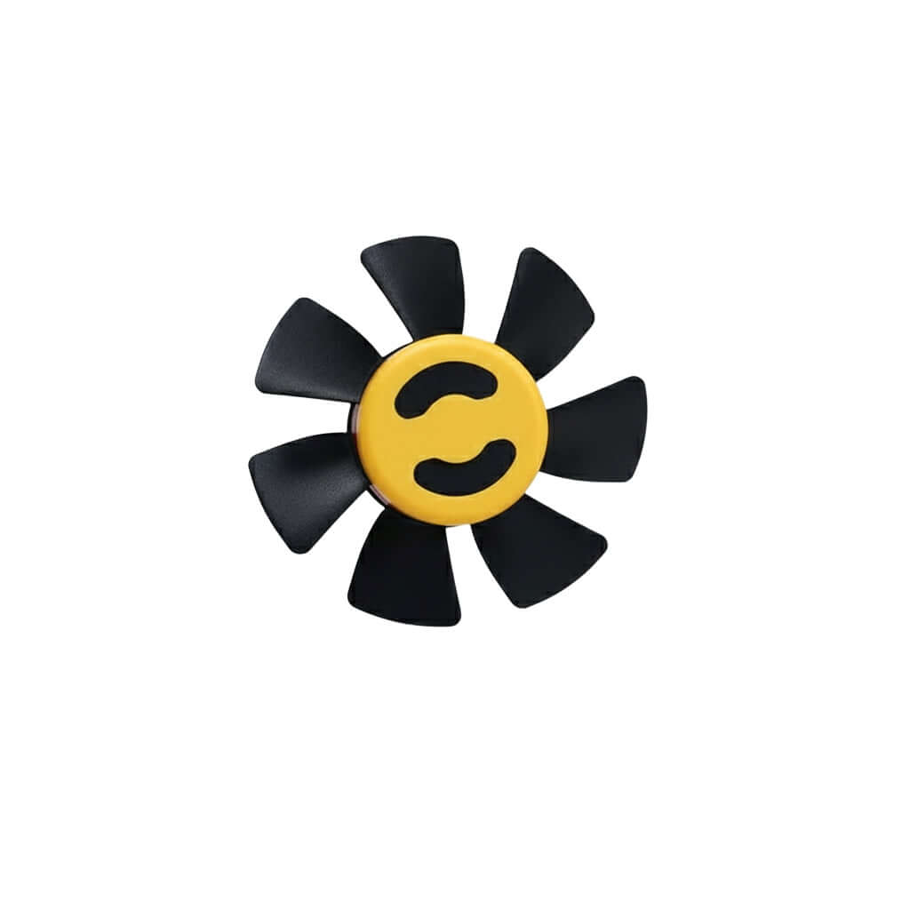 Yellow high-efficiency tail rotor blades for RC ERA C190 brushless RC helicopter.