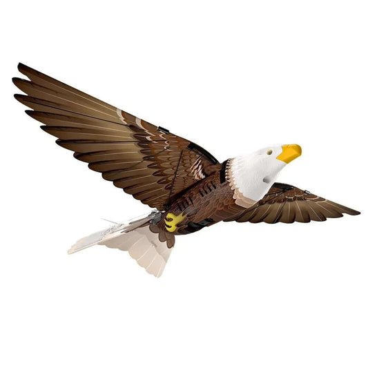 Go Go Bird 1050 GPS bionic RC eagle shown in mobile App with real-time tracking, flight record view and security range settings