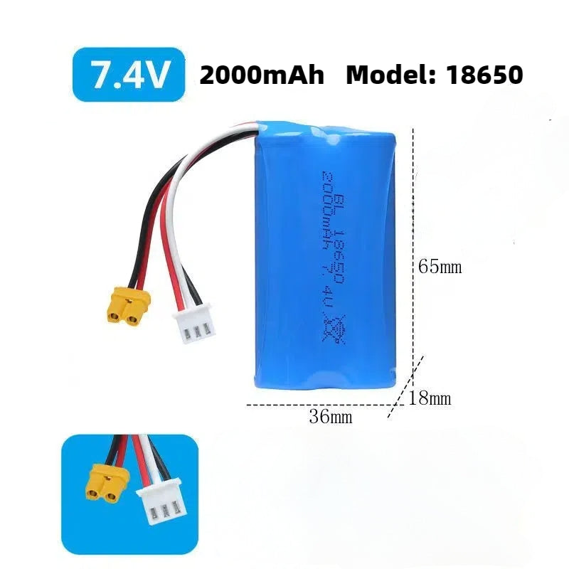 7.4V 2S Rechargeable Power Pack with XT30 Plug for Radiomaster TX16S