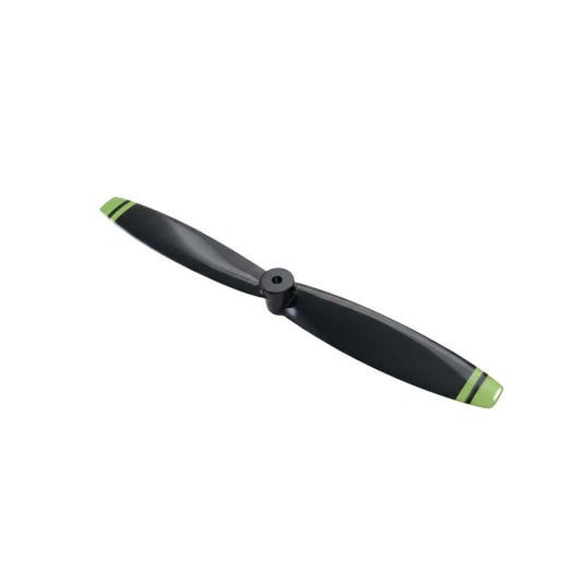 Wltoys A310 Beech D17S replacement propeller in black with green stripes.