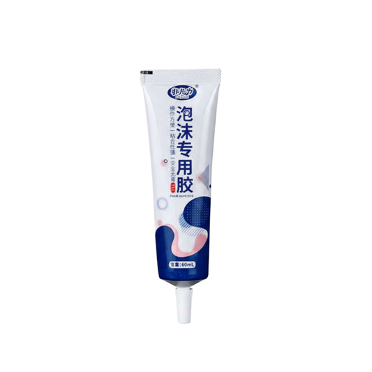 Power Foam Adhesive 60mL Tube - Strong Foam-Specific Glue, White & Blue Packaging