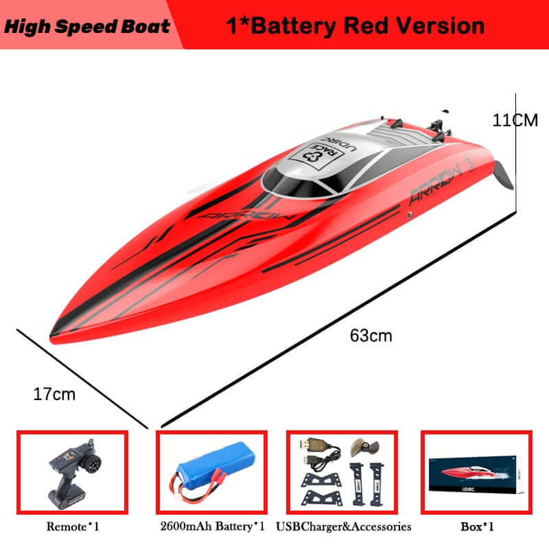 Kidstoylover 50Km/H RC Speedboat 2.4GHz Waterproof Brushless Boat 