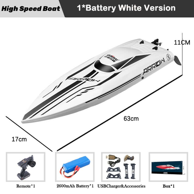 Kidstoylover 50Km/H RC Speedboat 2.4GHz Waterproof Brushless Boat 