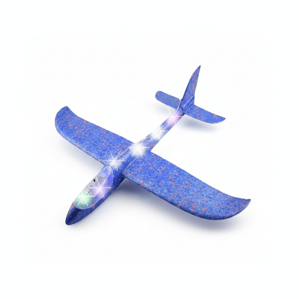 Giocattolo aliante in schiuma da 50 cm con luci a LED - Divertimento all'aperto con lancio a mano per bambini