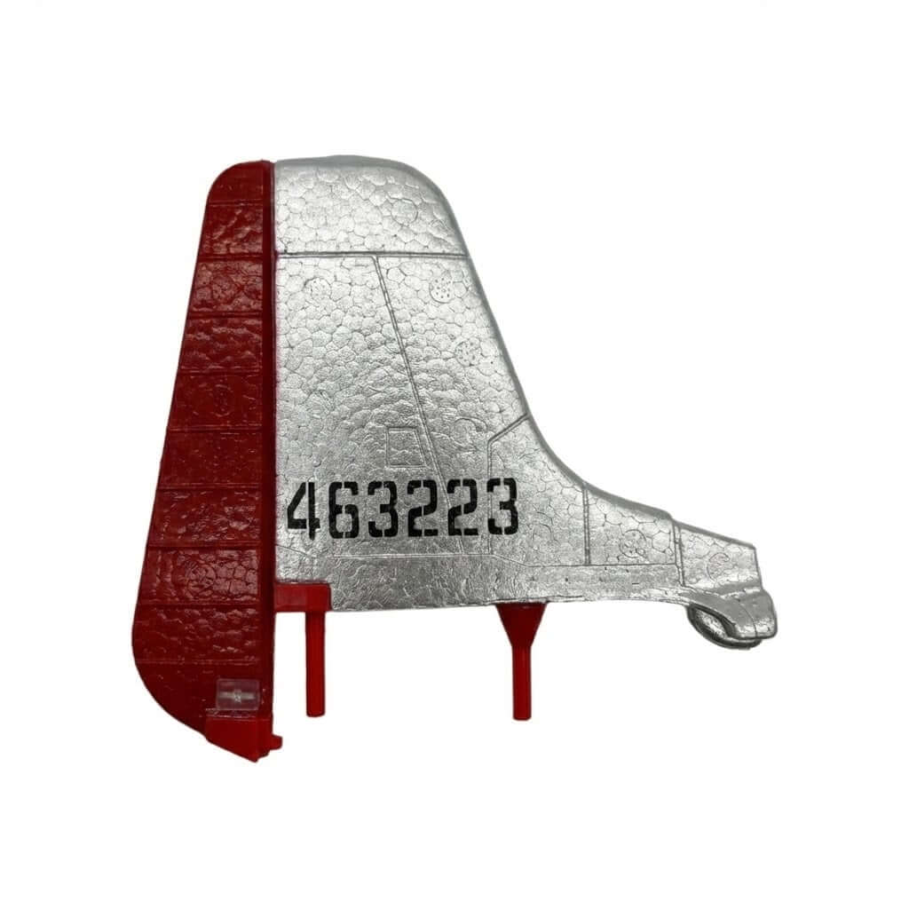 MOFLY P-51D 690mm RC Warbird vertical tail fin rudder spare part with red trim and 463223 numbering.