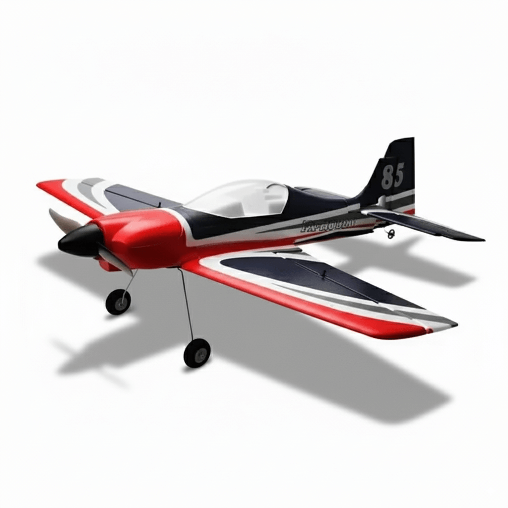 New Fx9706 RC Aircraft: 5-Channel Red Bull Fighter, Foam Fixed Wing Model Toy in red and black design.