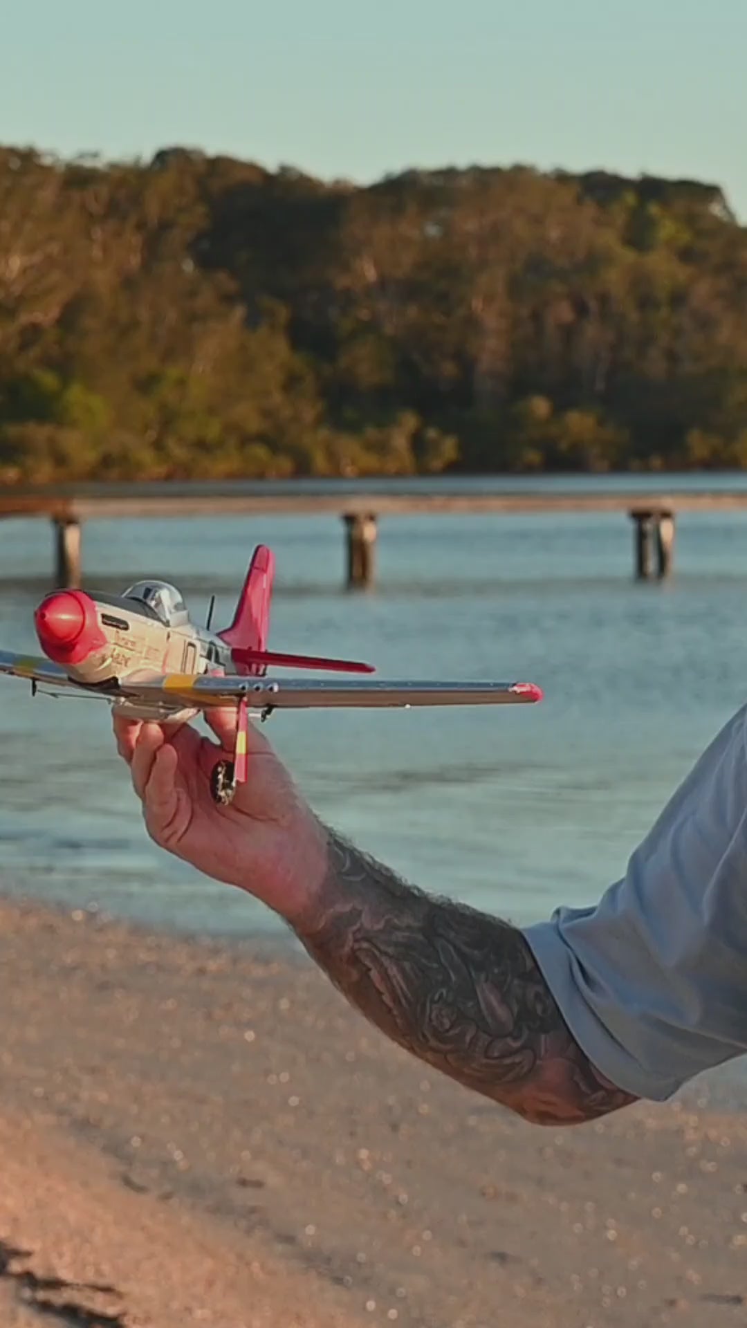 VolantexRC 761-5 P-51 Mustang RC airplane outdoor flight demonstration by Mitch Cooper