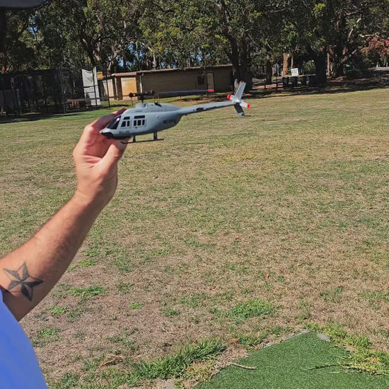 RC ERA A60 Bell-206 RC helicopter close-up and outdoor flight demonstration by Mitch Cooper