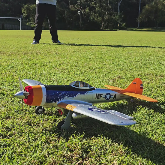 MoFly MF-A84 RC warbird close-up and outdoor flight demonstration by Mitch Cooper