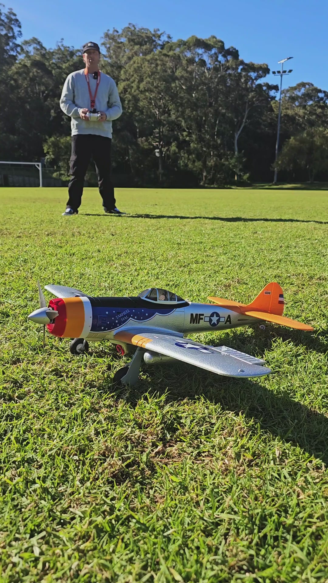 MoFly MF-A84 RC warbird close-up and outdoor flight demonstration by Mitch Cooper