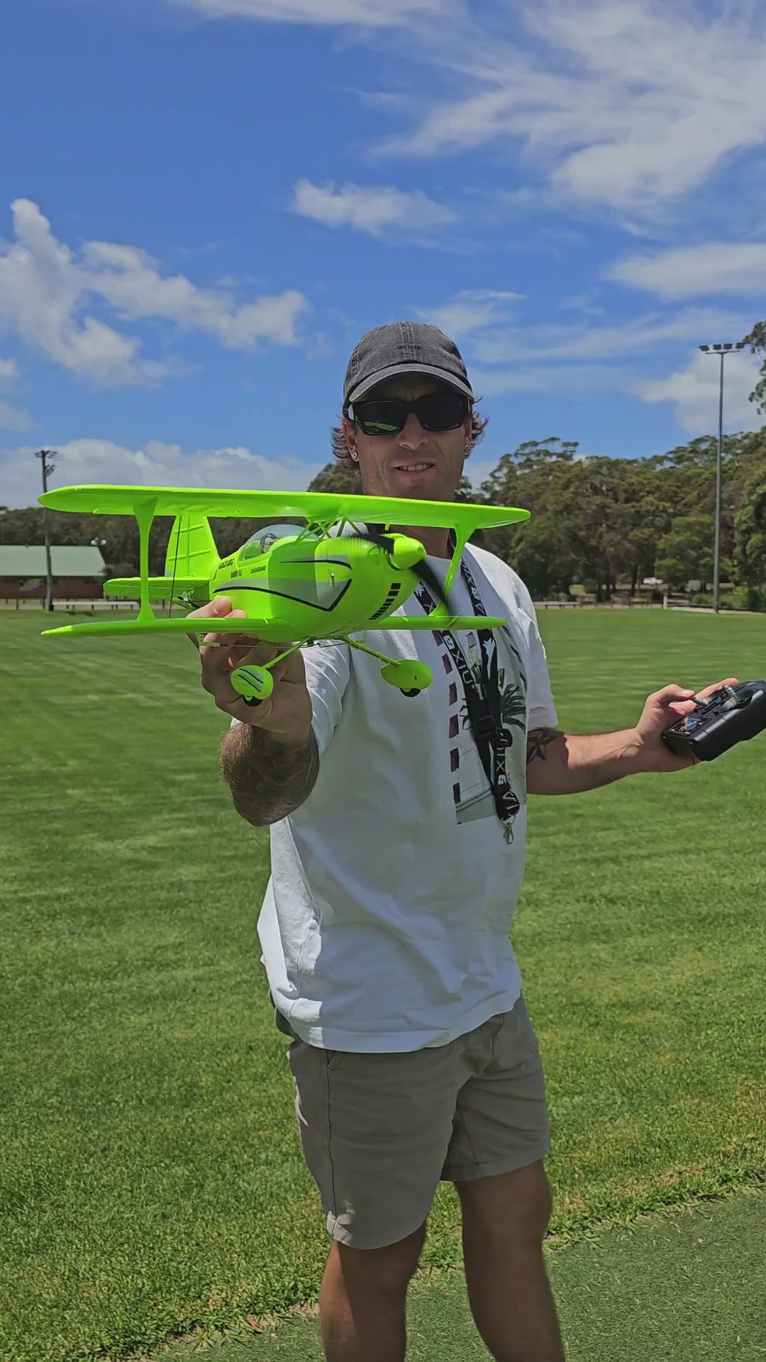 WLtoys A310 Beech D17S RC biplane close-up and outdoor flight demonstration by Mitch Cooper