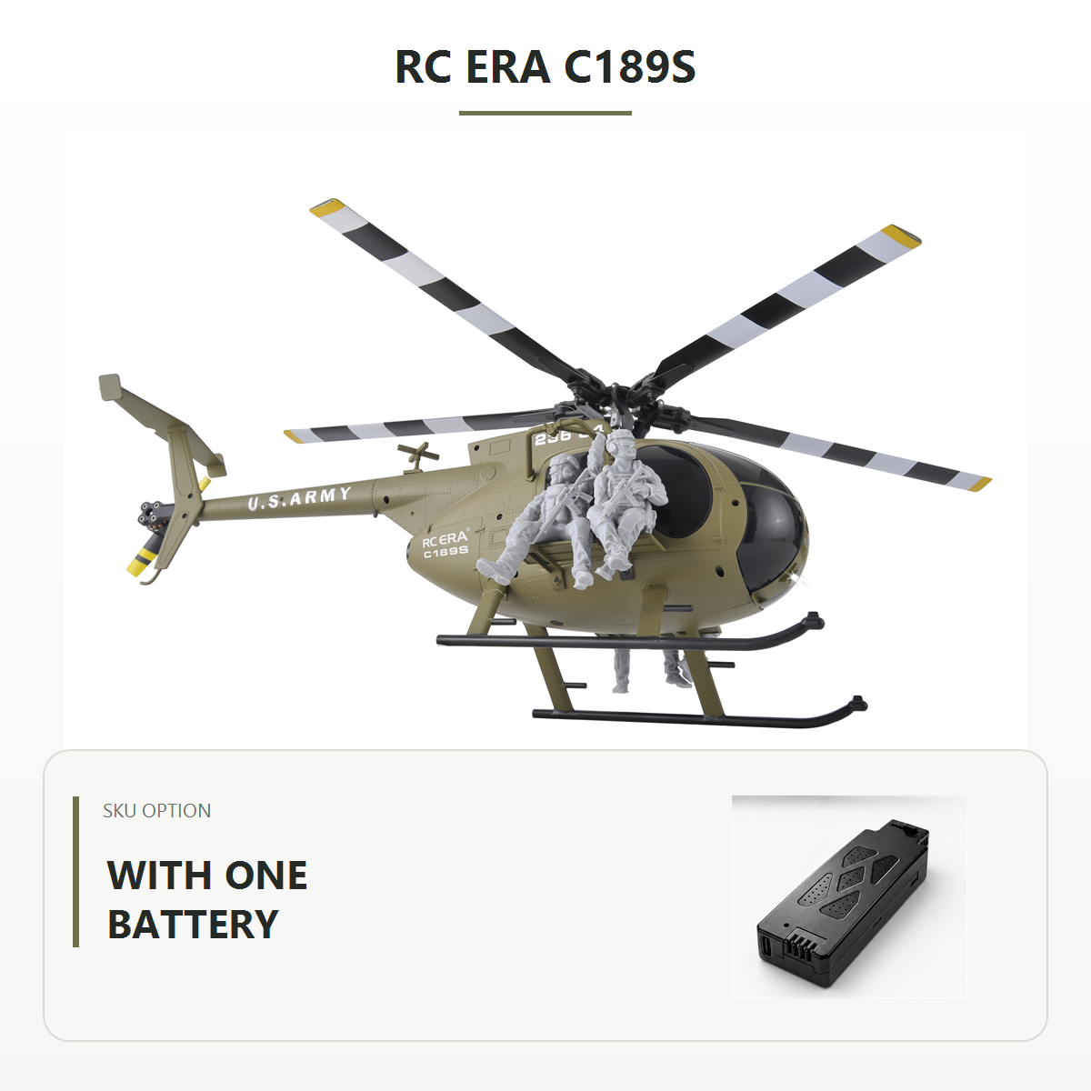 RC ERA C189S helicopter variant card with one modular battery