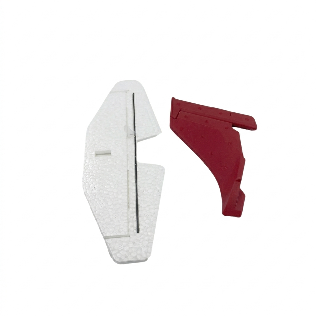 Red Qidi560 Moore M7 replacement tail wing set with vertical stabilizer and elevator control surface