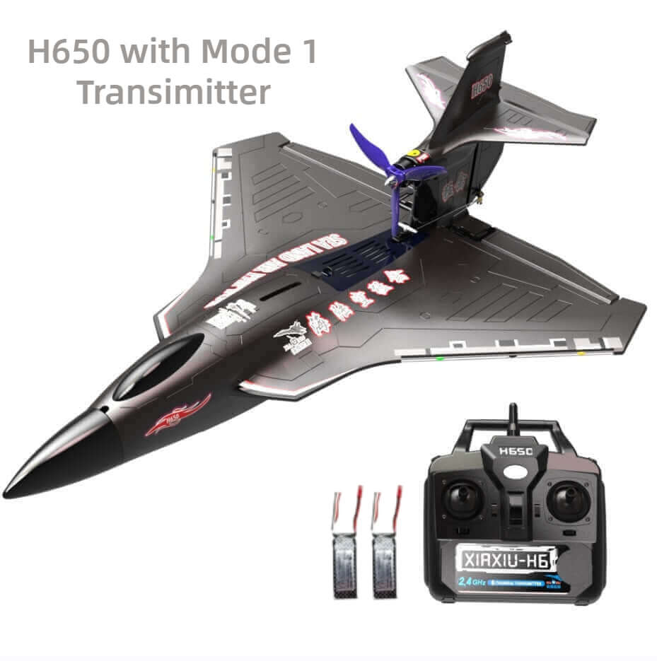 Xiaxiu H650 Raptor RC Plane Mode 1 transmitter Black color | Kidstoylover