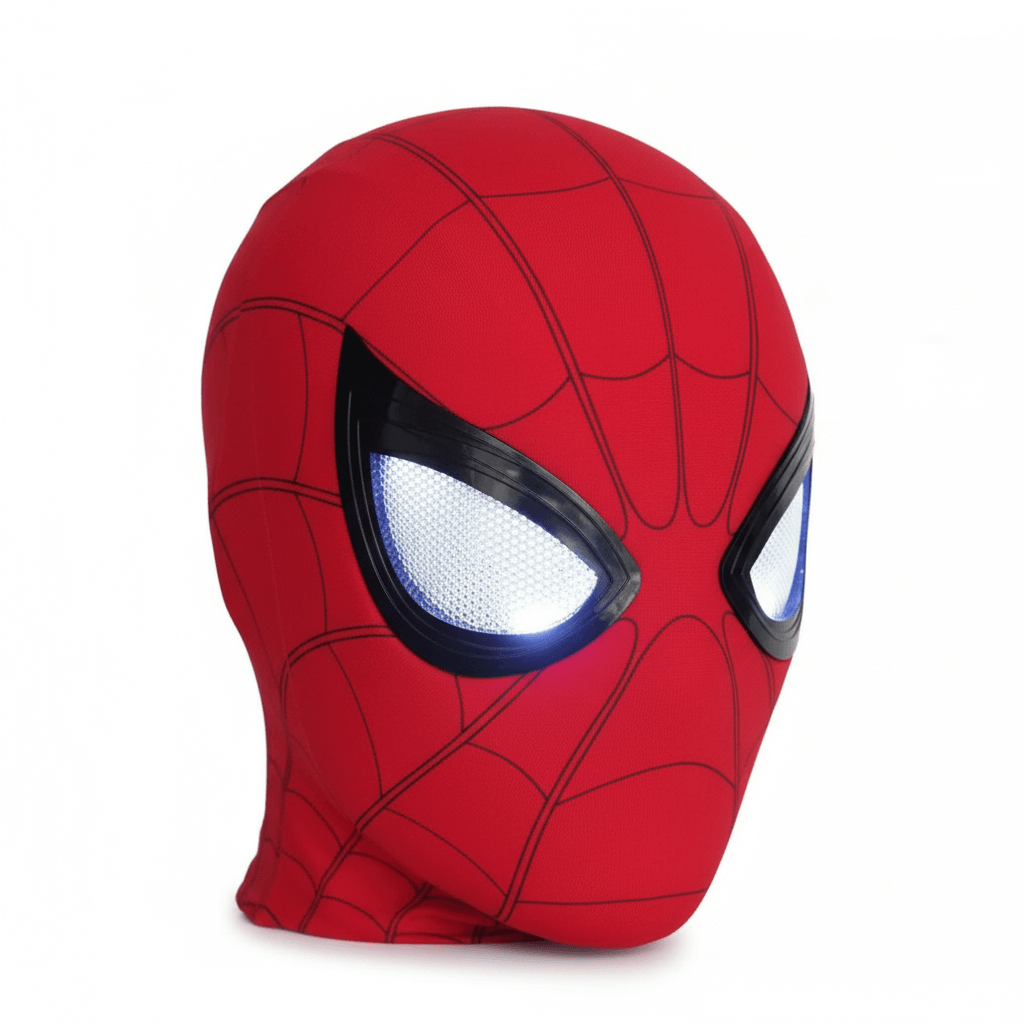 Spider-Man Electronic Mask, Moving Eyes, 1:1 RC Cosplay Helmet for Kids & Adults with LED lighting.
