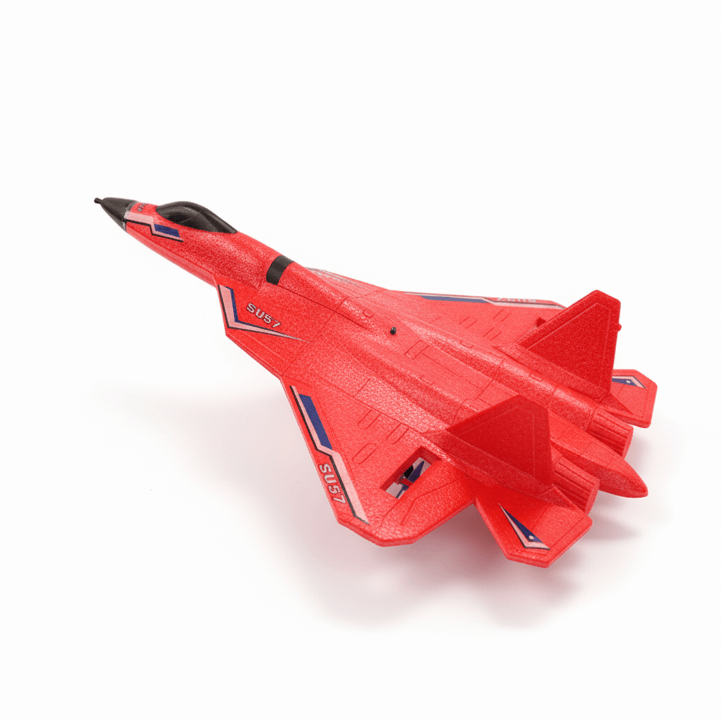 SU57 RC Plane: 2.4G Light-Up Foam Aircraft for Kids - Hand Thrown, Fixed Wing Toy.