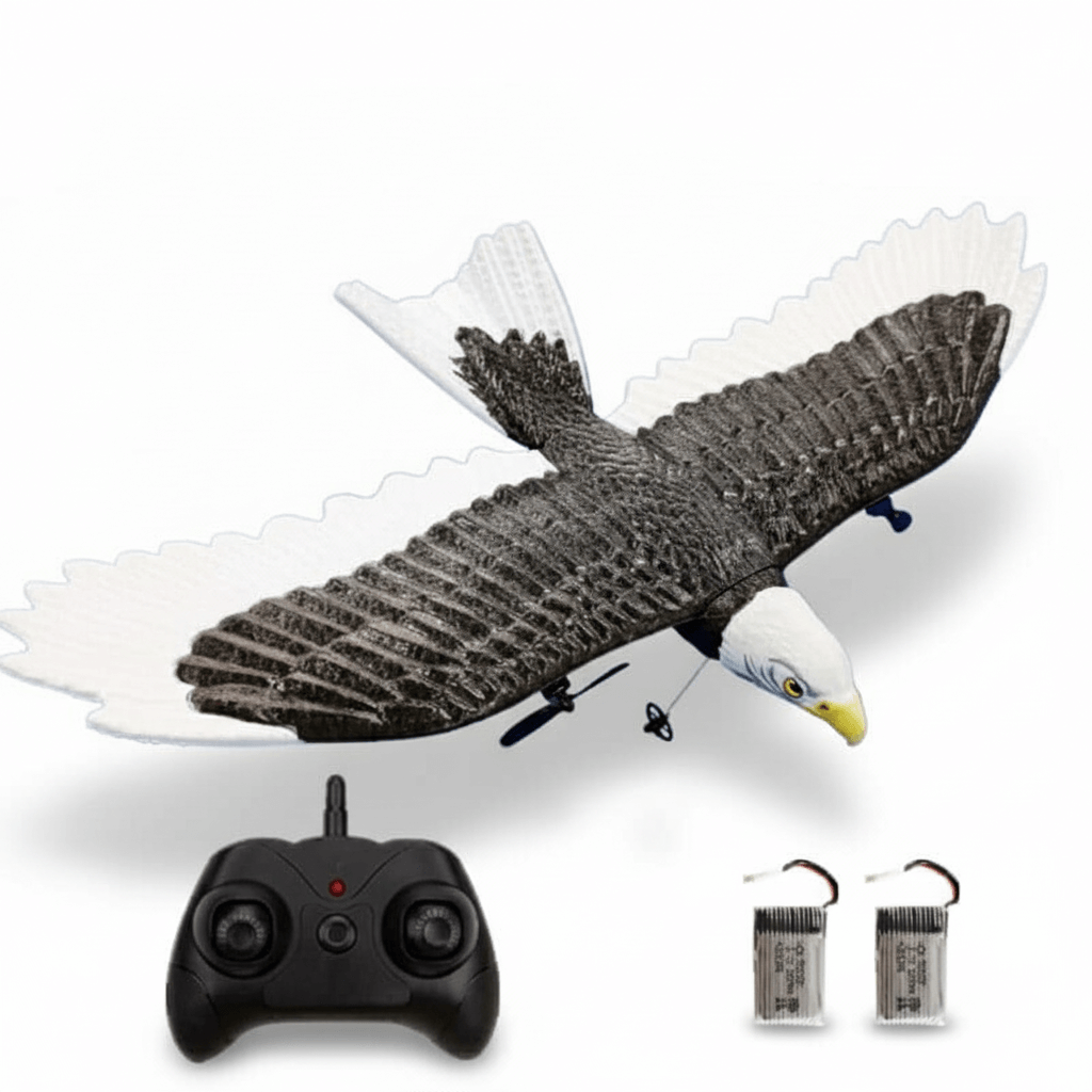 405mm Wingspan Eagle RC Aircraft - 2.4G Remote Control Foam Glider for Kids with remote and batteries