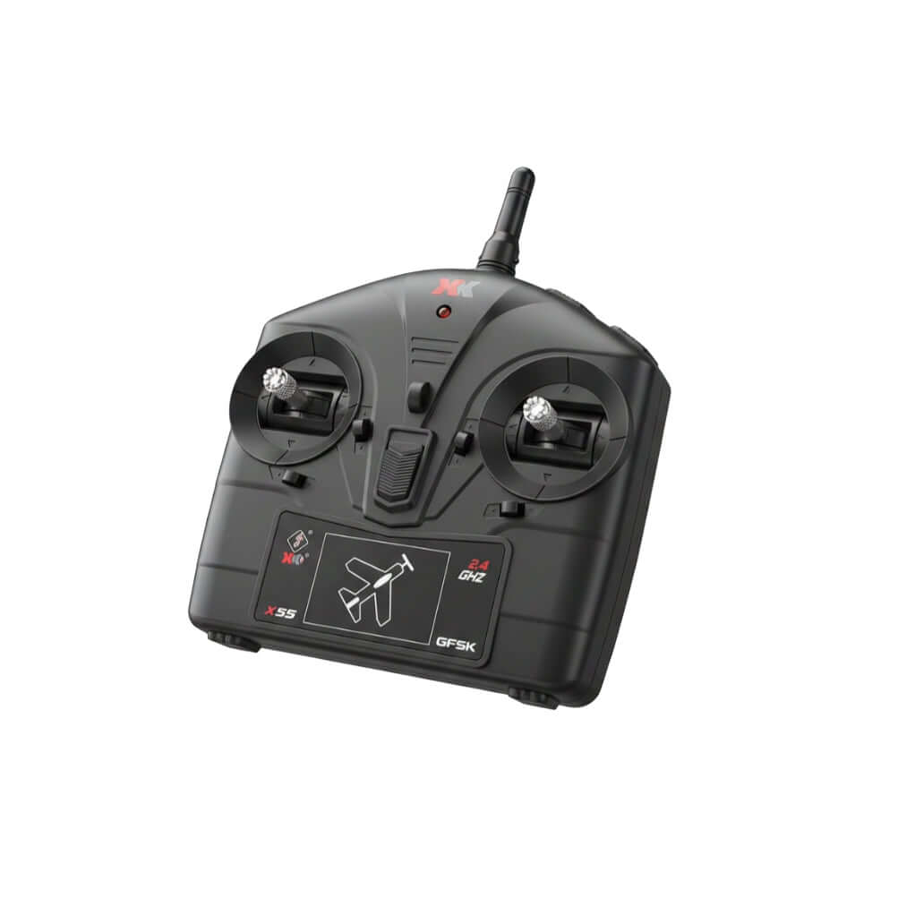 Wltoys A310 X5S remote controller with matte black finish and acrylic panel.