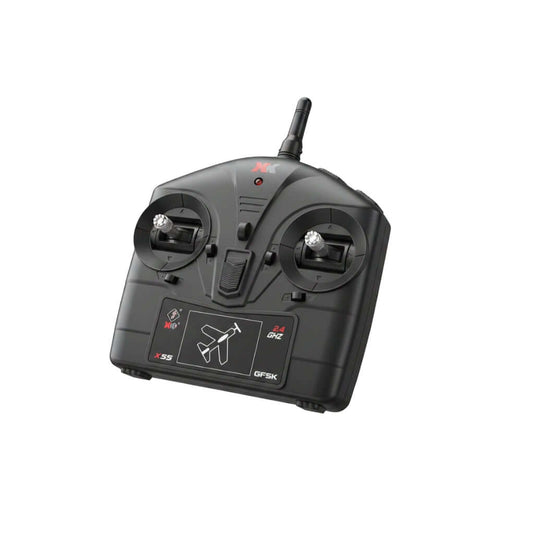 Wltoys A310 X5S remote controller with matte black finish and acrylic panel.