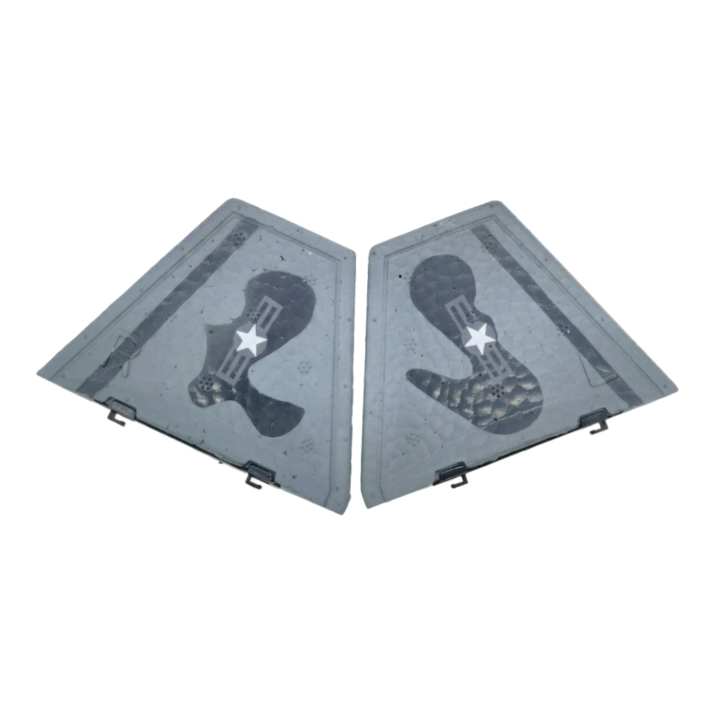 Camouflage gray replacement tail vertical fins and wing set for F22 RC fighter jet repair
