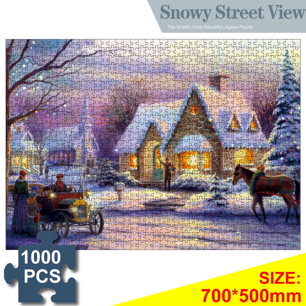 Kidstoylover: 1000-Piece Snowy Street View Jigsaw Puzzle