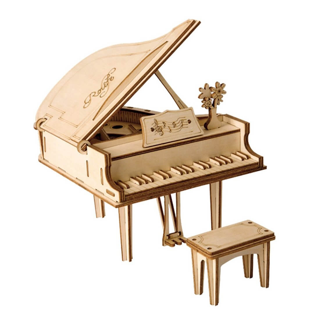 Büyük piyano 3d bulmaca kiti | kidstoylover-ilgi çekici diy ahşap model