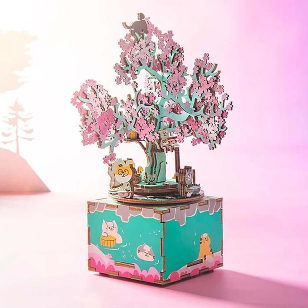 Robotime Rolife Cherry Blossom Tree Music Box teka-teki | KidsToyLover