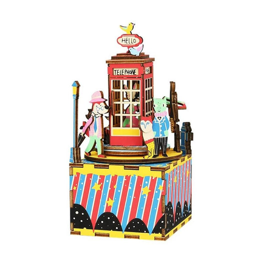 Kidstoylover: ROBOTIME 3D Puzzle de madeira Music Phone Booth