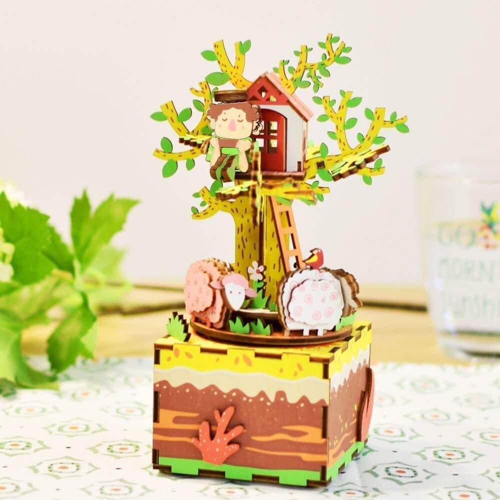 Robotime 3D Tree House Music Box - Wooden Puzzle | KidsToyLover