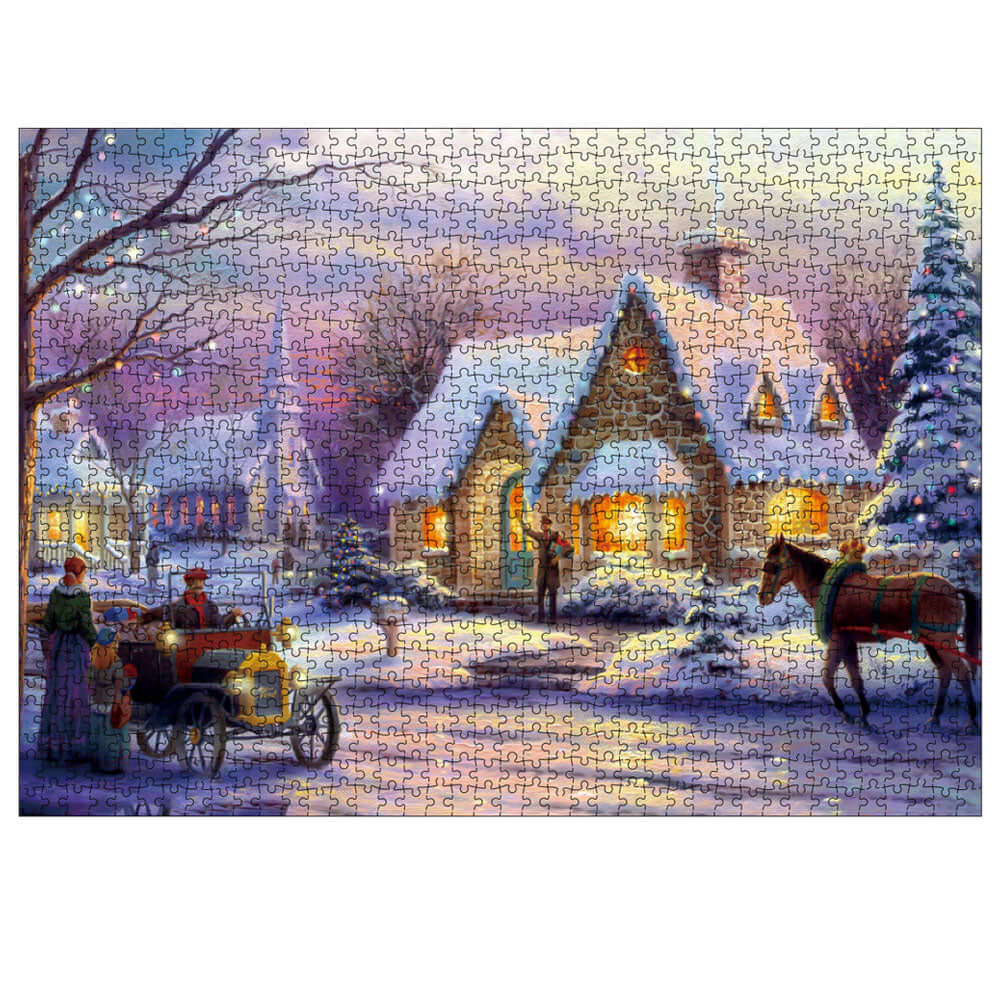Kidstoylover: 1000-Piece Snowy Street View Jigsaw Puzzle