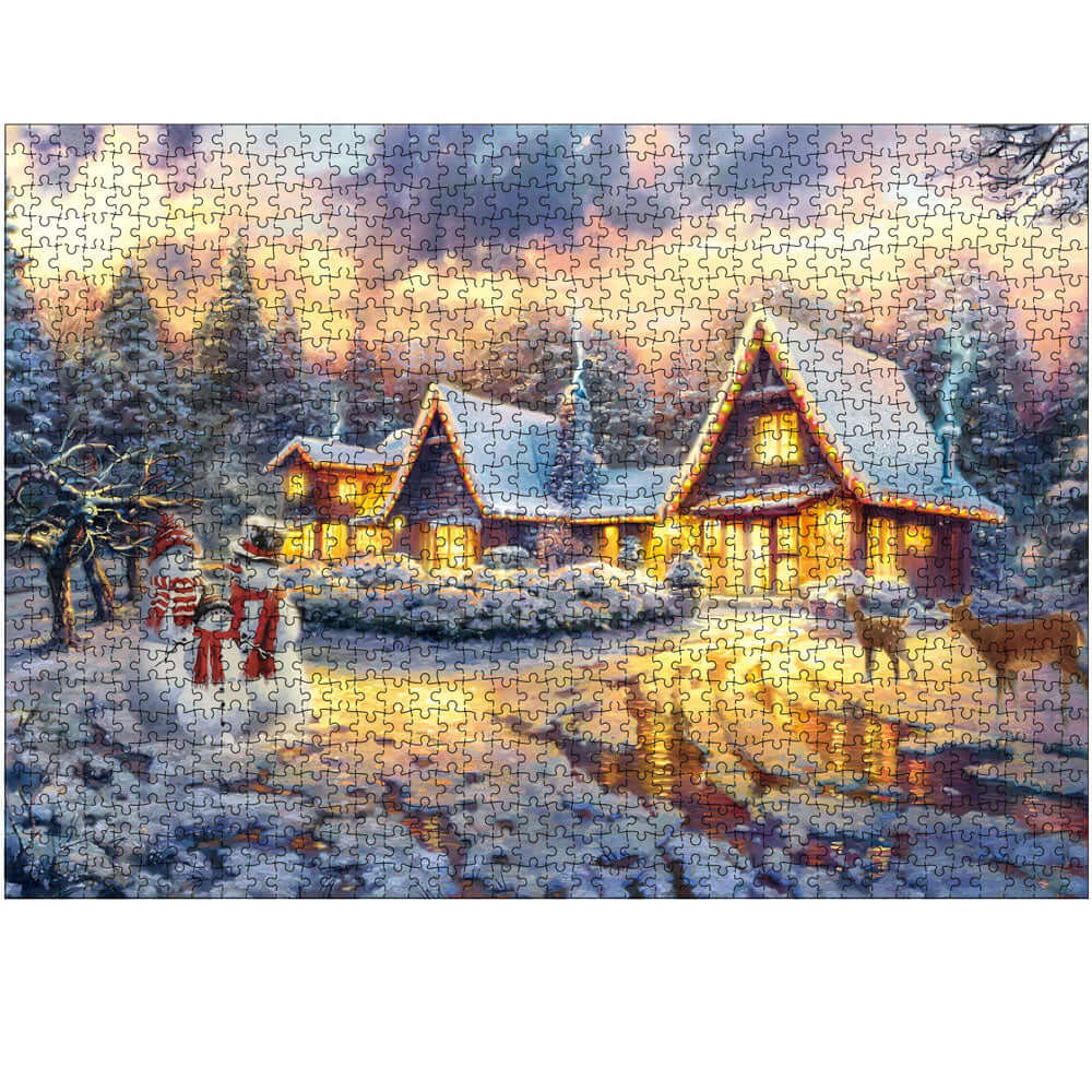 Kidstoylover: 1000 pezzi di neve casa illuminazione puzzle