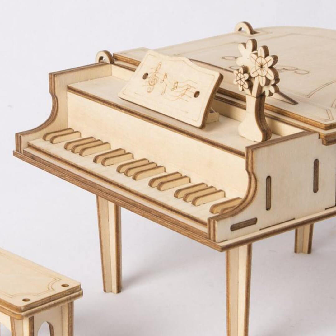 Kit puzzle 3D per pianoforte a coda | Kidstoylover-Modello fai da te in legno coinvolgente