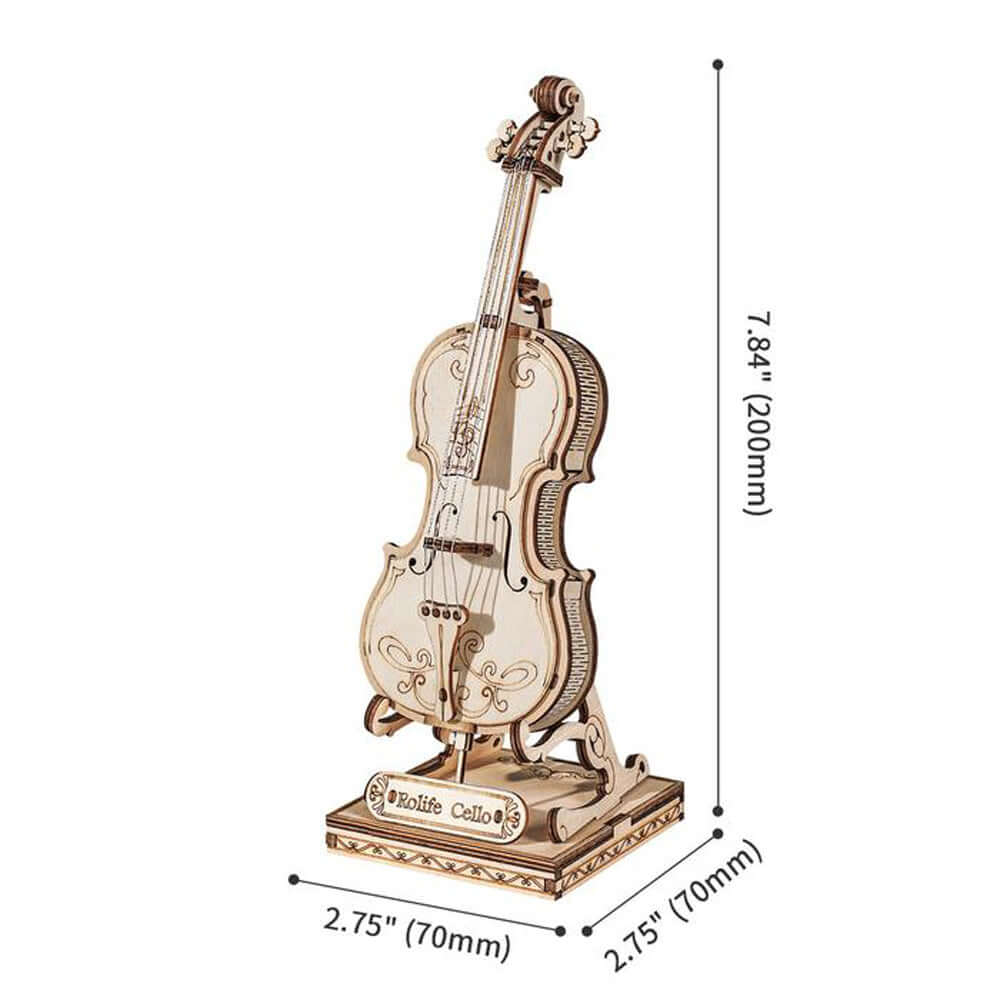 Elegan DIY 3D Cello kayu Model teka-teki-Kidstoylover