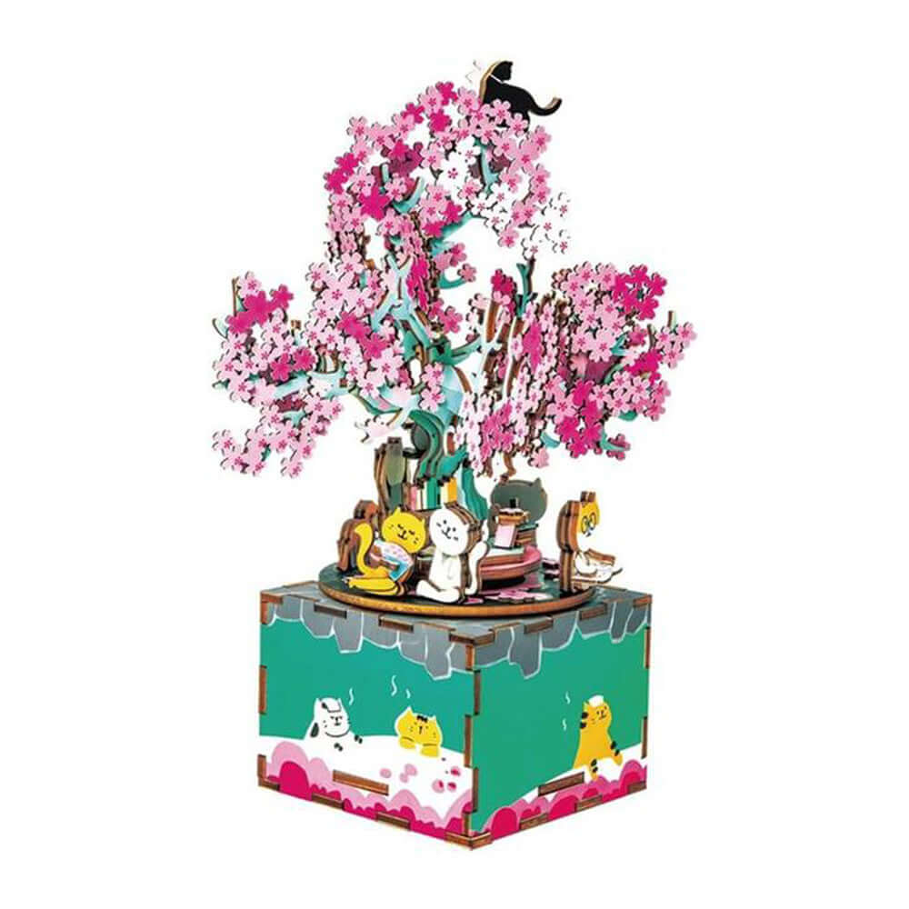 Robotime Rolife Arbre Fleur de Cerisier Boîte à Musique Puzzle | KidsToyLover