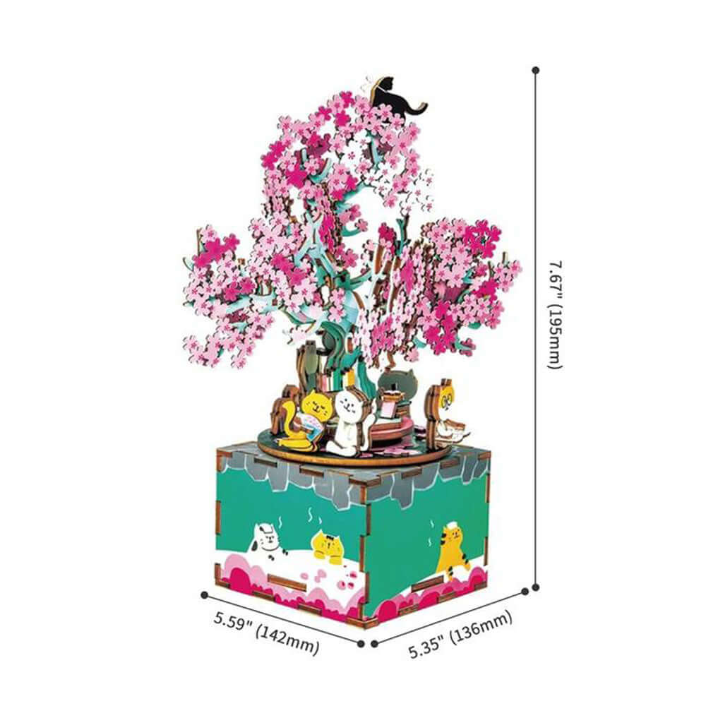 로보 타임 롤 라이프 벚꽃 나무 음악 상자 퍼즐 | 키즈 토이 오버
