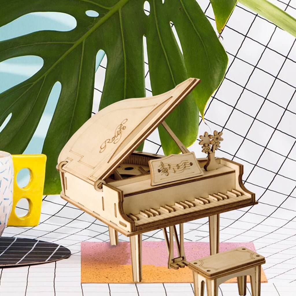 مجموعة أحجية ثلاثية الأبعاد بيانو كبير-نموذج خشبي سهل الاستخدام جذاب