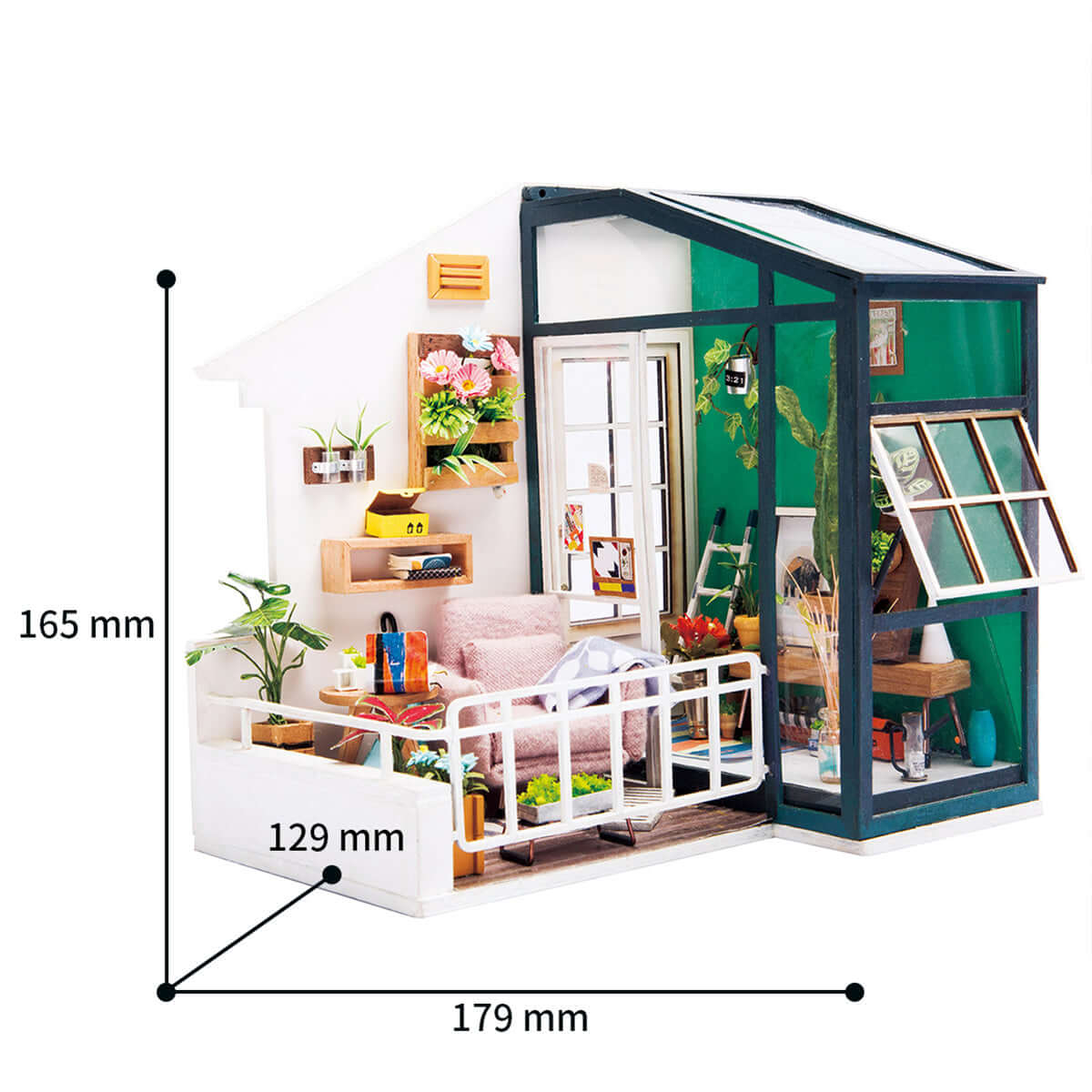 Elegant 1:24 DIY Miniature Balcony Dollhouse Kit